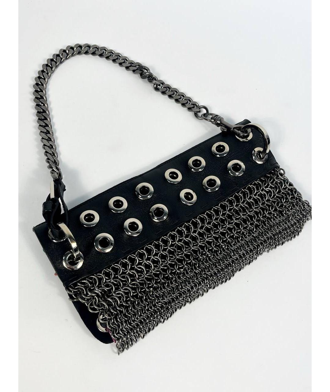 VERSUS VERSACE Черная кожаная сумка через плечо, фото 9