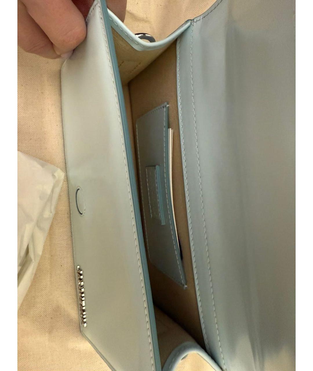 JACQUEMUS Голубая кожаная сумка с короткими ручками, фото 5