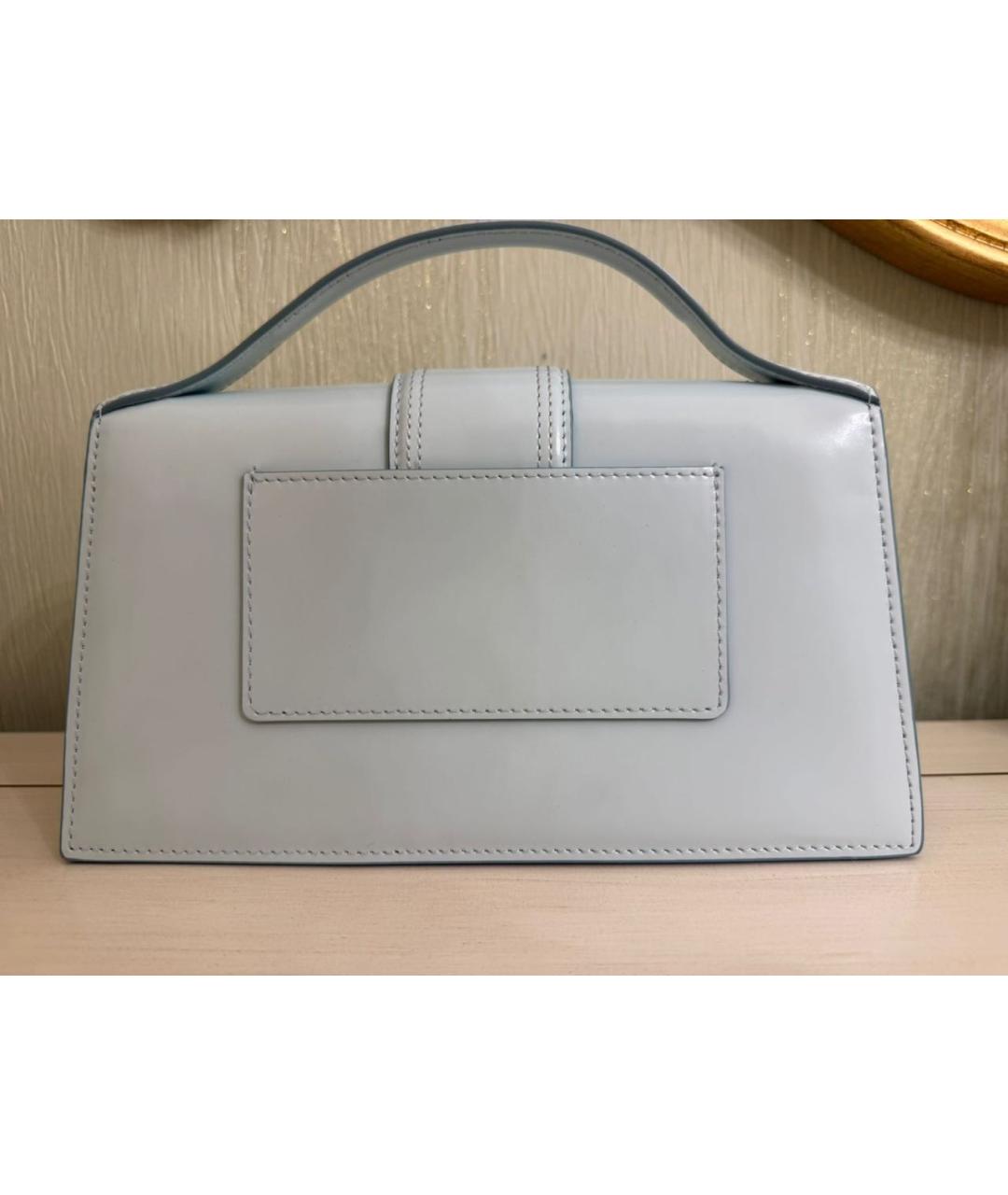 JACQUEMUS Голубая кожаная сумка с короткими ручками, фото 2