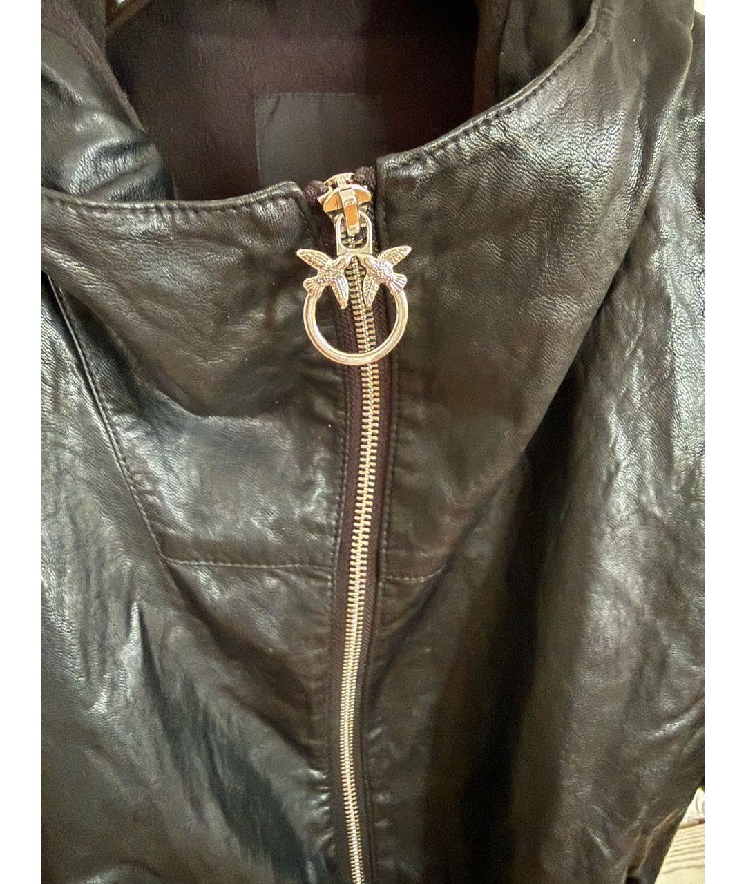 PINKO Черная полиуретановая куртка, фото 4