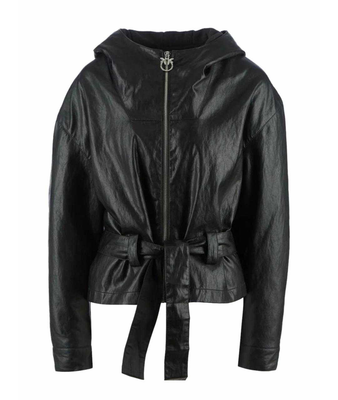 PINKO Черная полиуретановая куртка, фото 1
