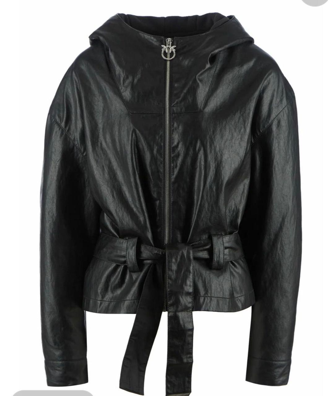 PINKO Черная полиуретановая куртка, фото 7