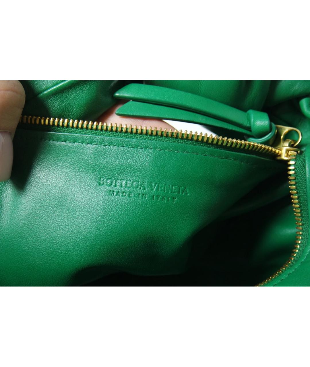 BOTTEGA VENETA Зеленая кожаная сумка с короткими ручками, фото 6