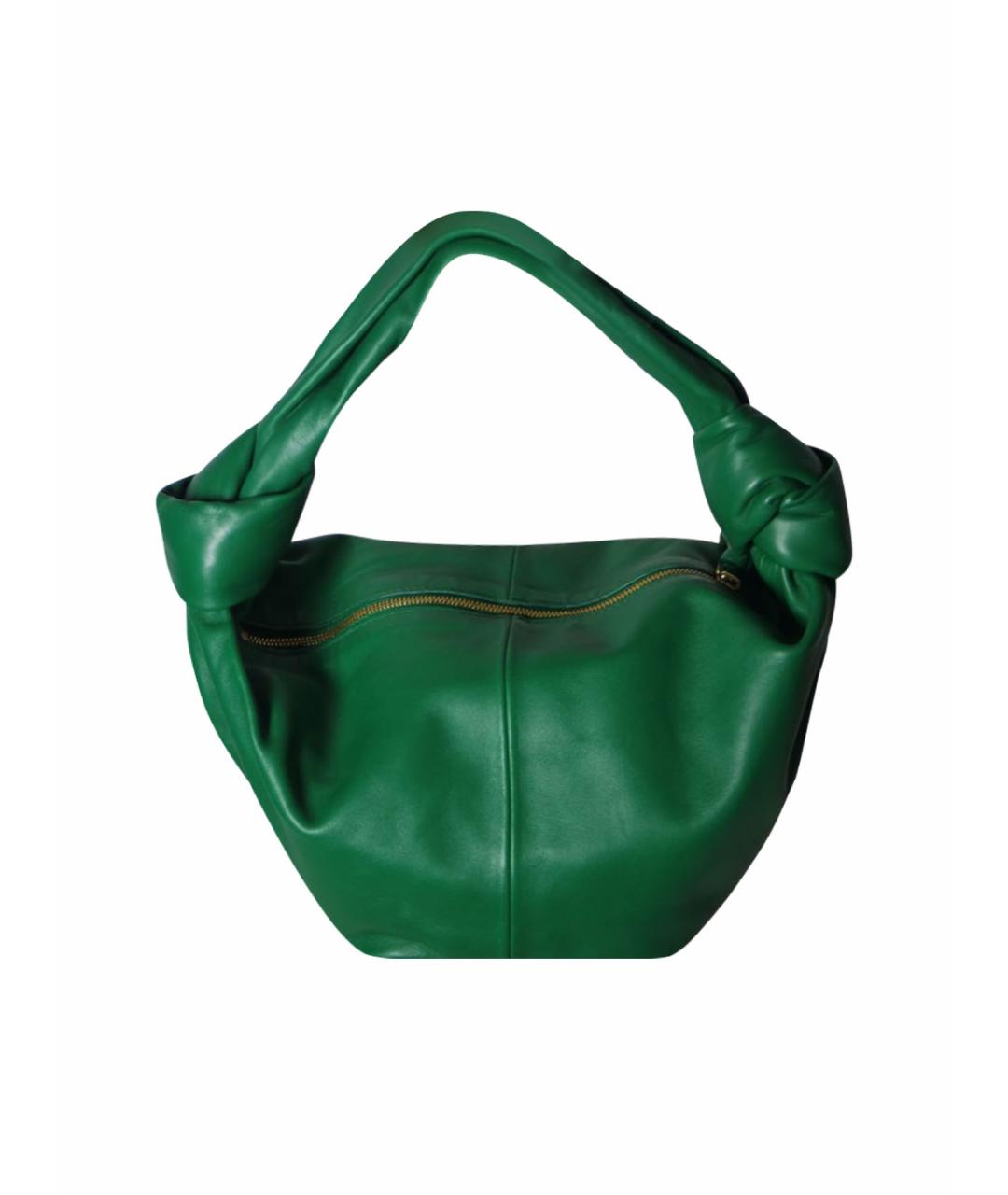 BOTTEGA VENETA Зеленая кожаная сумка с короткими ручками, фото 1