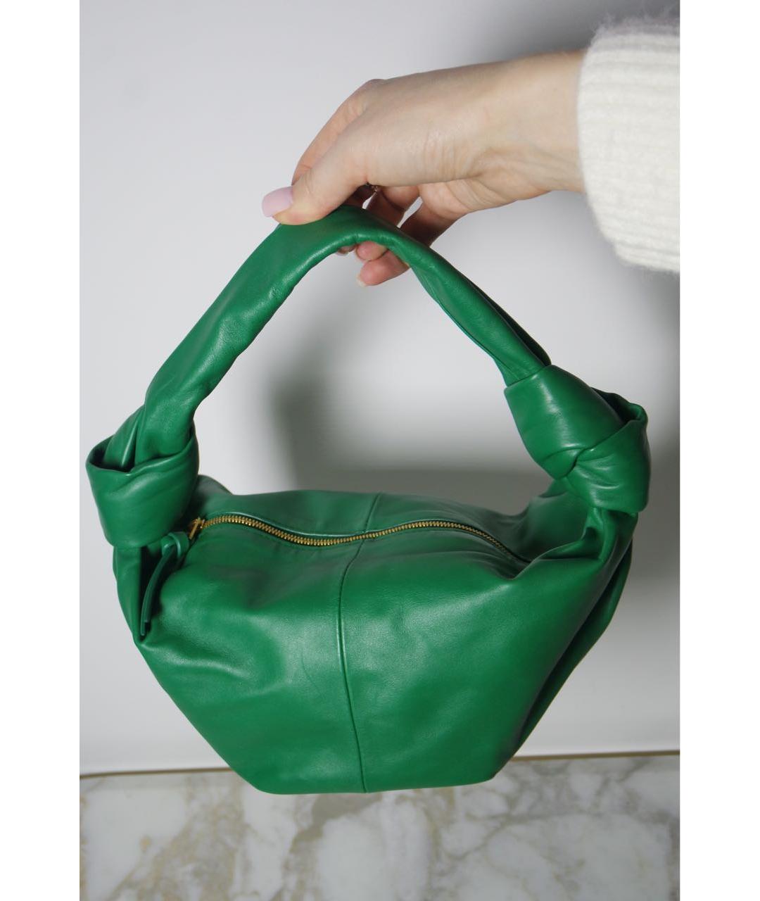 BOTTEGA VENETA Зеленая кожаная сумка с короткими ручками, фото 3