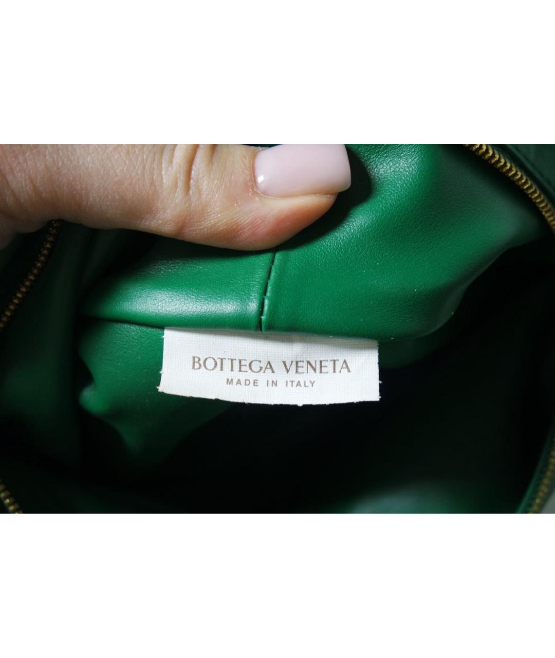 BOTTEGA VENETA Зеленая кожаная сумка с короткими ручками, фото 5