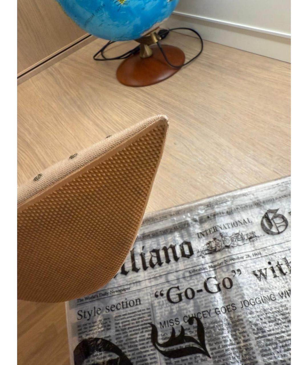 CHRISTIAN DIOR Бежевые кожаные туфли, фото 4