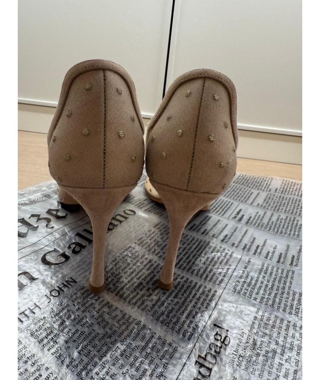 CHRISTIAN DIOR Бежевые кожаные туфли, фото 5