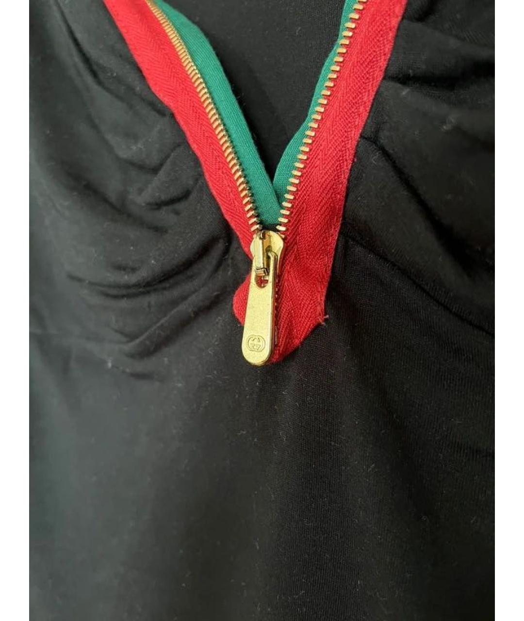 GUCCI Черная хлопко-эластановая майка, фото 3