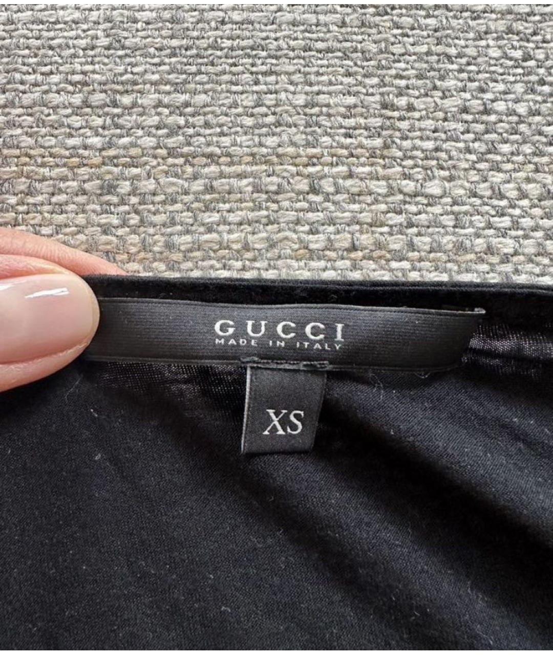 GUCCI Черная хлопко-эластановая майка, фото 4