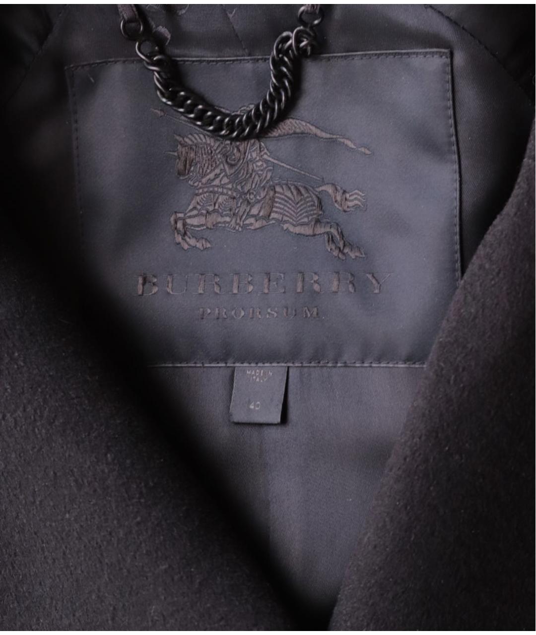 BURBERRY Черное шерстяное пальто, фото 7