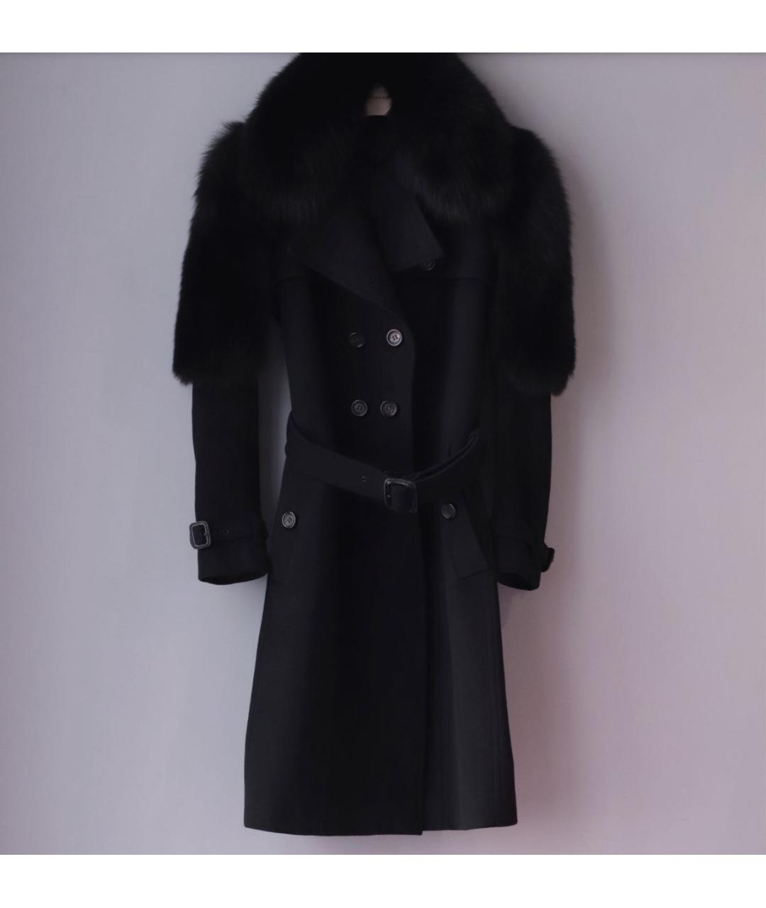 BURBERRY Черное шерстяное пальто, фото 2