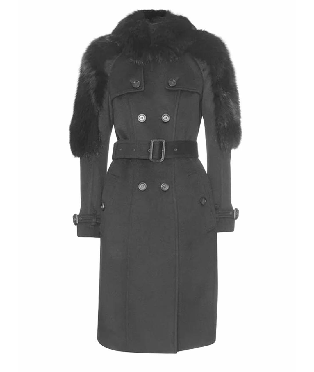 BURBERRY Черное шерстяное пальто, фото 1