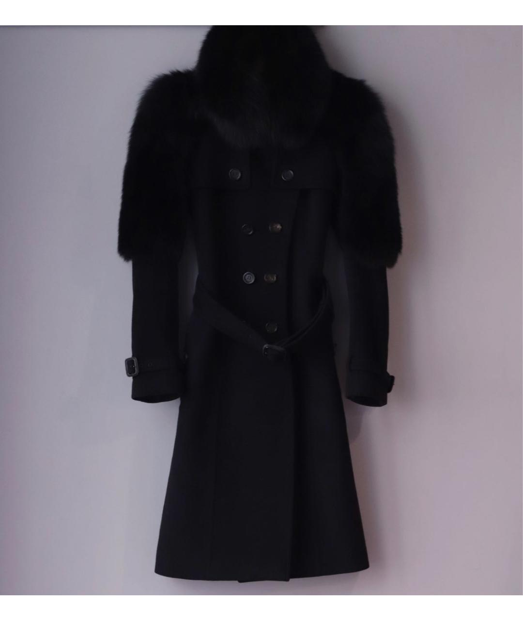 BURBERRY Черное шерстяное пальто, фото 4