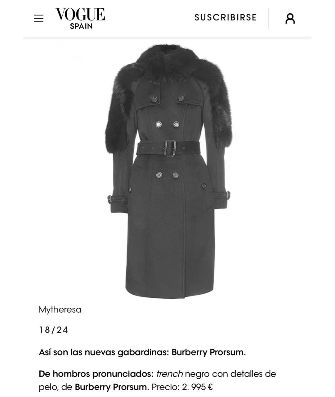 BURBERRY Черное шерстяное пальто, фото 9