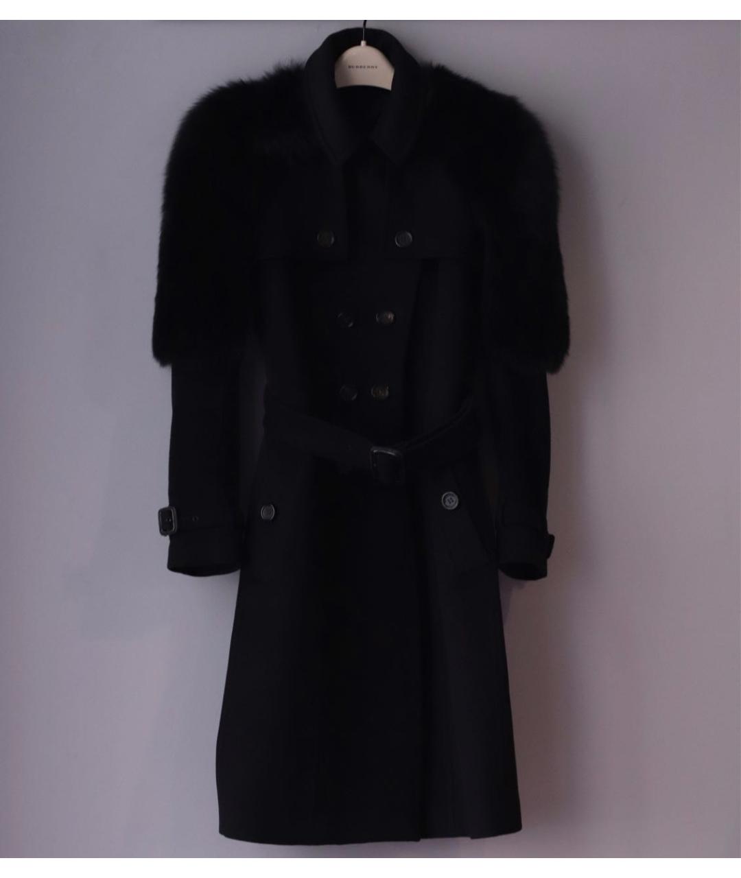 BURBERRY Черное шерстяное пальто, фото 5