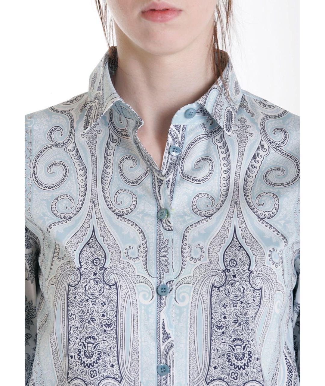 ETRO Голубая хлопко-эластановая рубашка, фото 5
