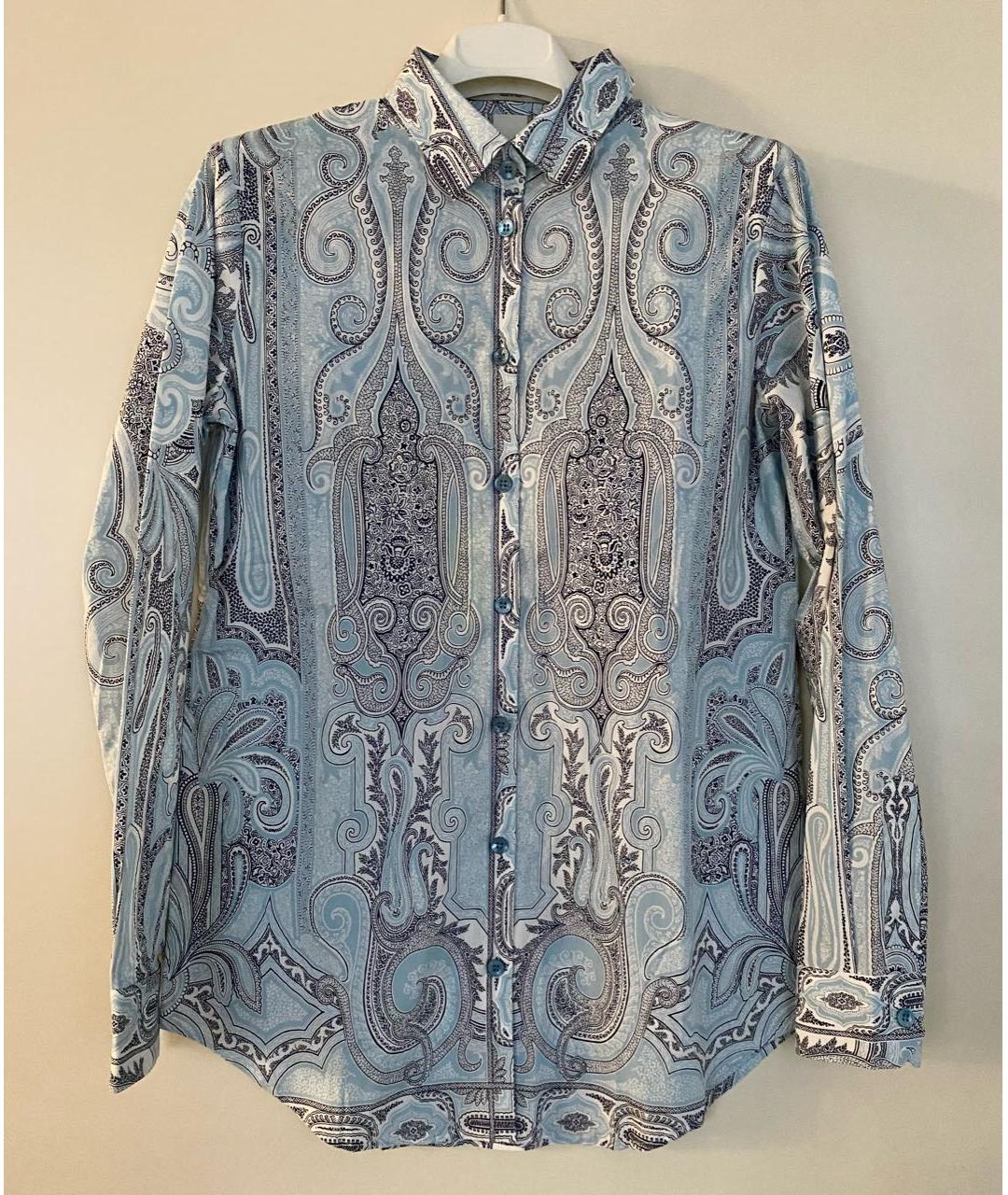 ETRO Голубая хлопко-эластановая рубашка, фото 6