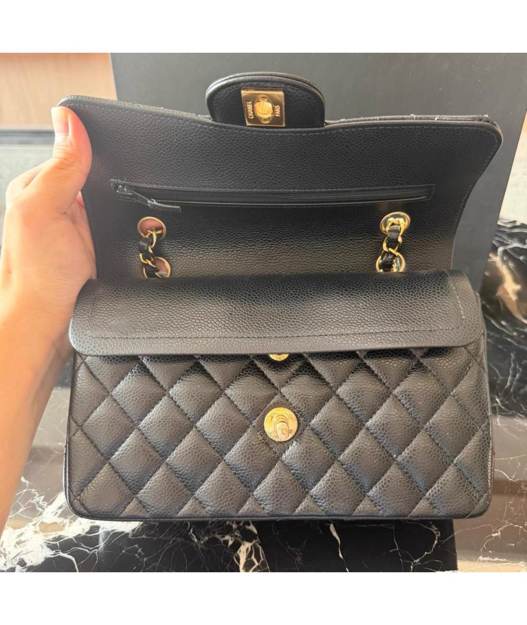 CHANEL Черная кожаная сумка через плечо, фото 8