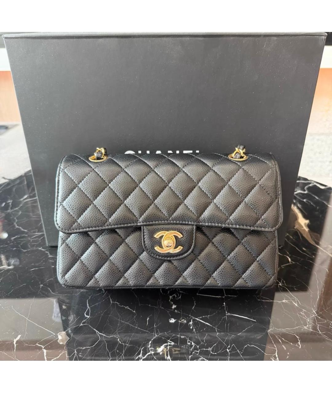 CHANEL Черная кожаная сумка через плечо, фото 2