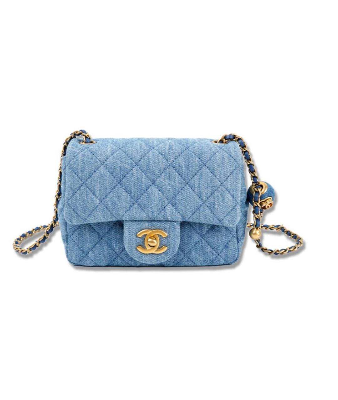 CHANEL Голубая сумка через плечо, фото 2