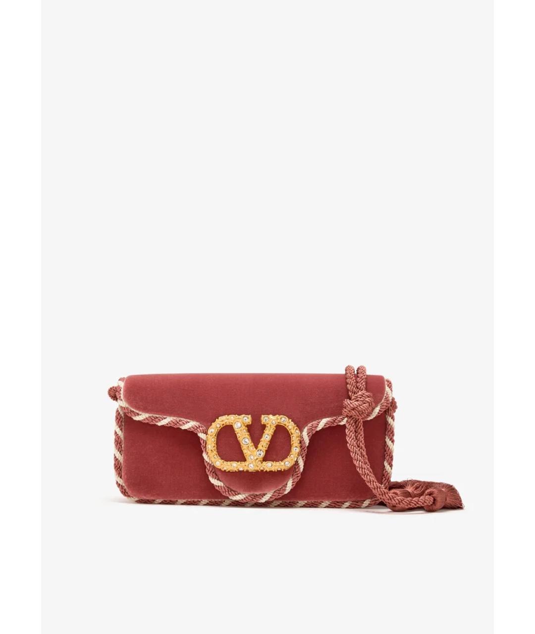 VALENTINO Розовая тканевая сумка через плечо, фото 5