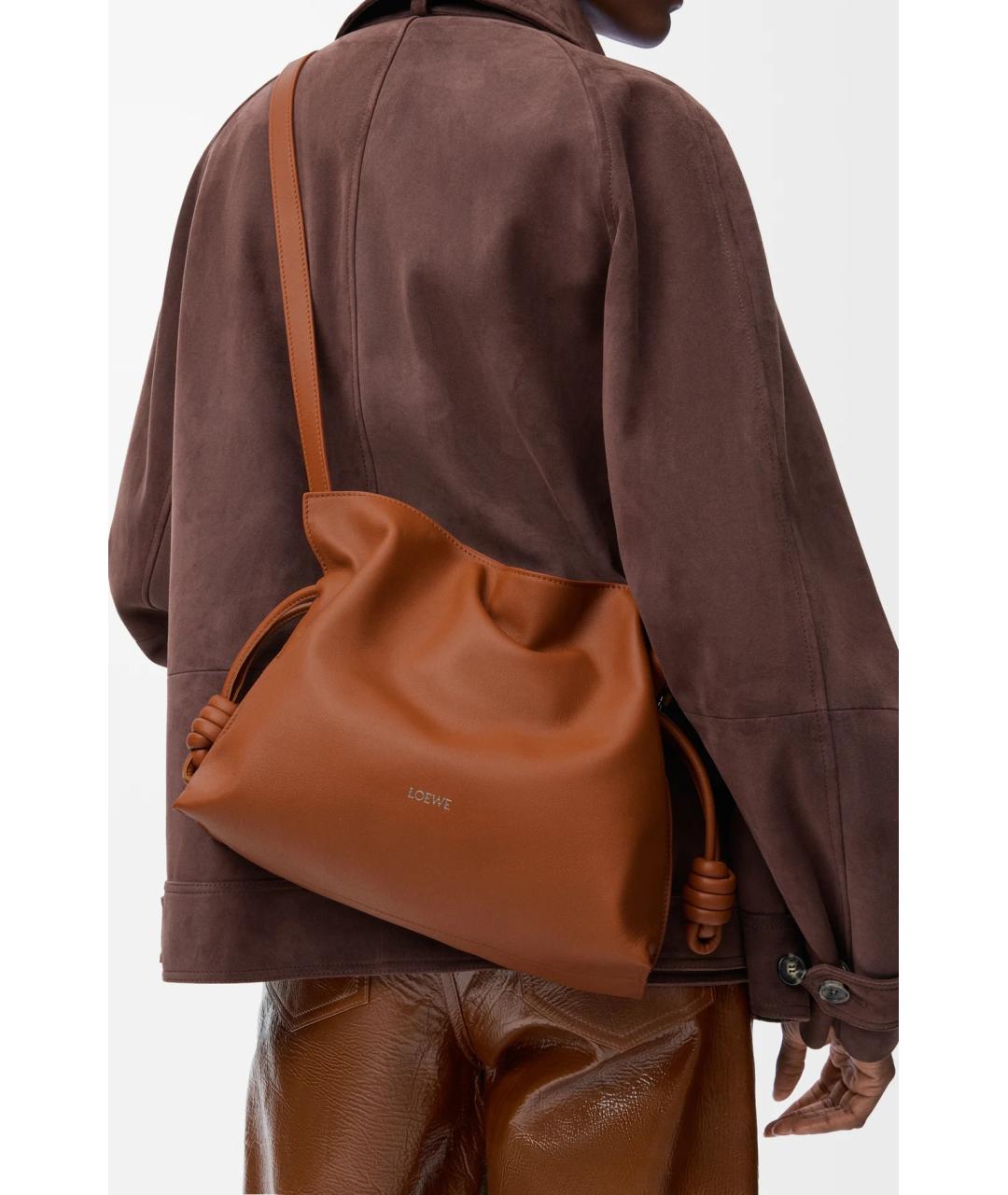 LOEWE Коричневая кожаная сумка через плечо, фото 4