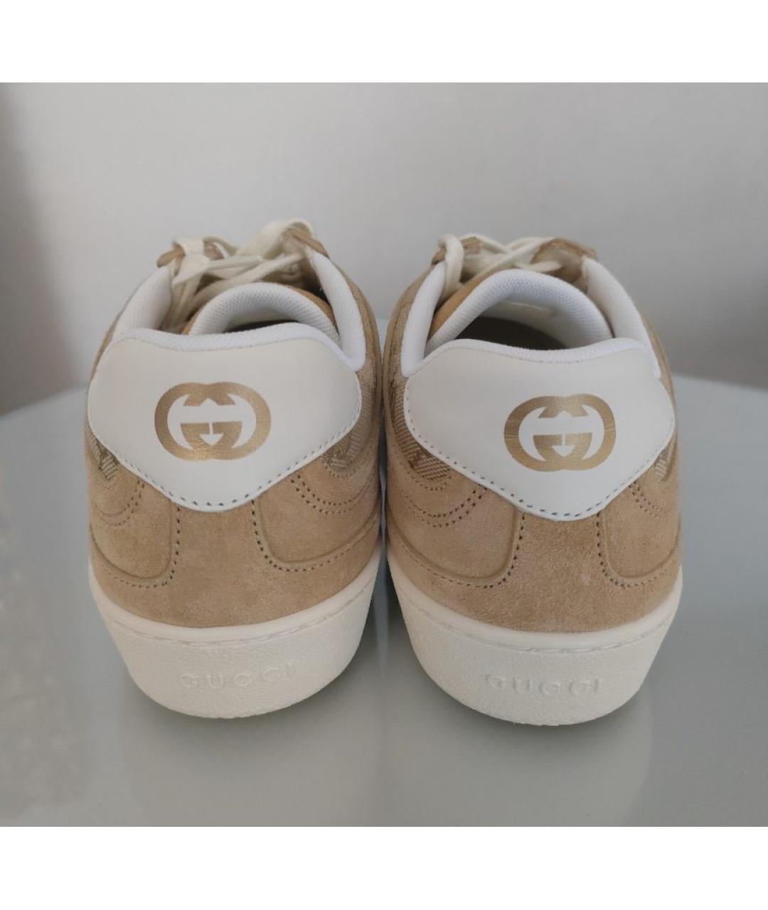 GUCCI Бежевые кеды, фото 4