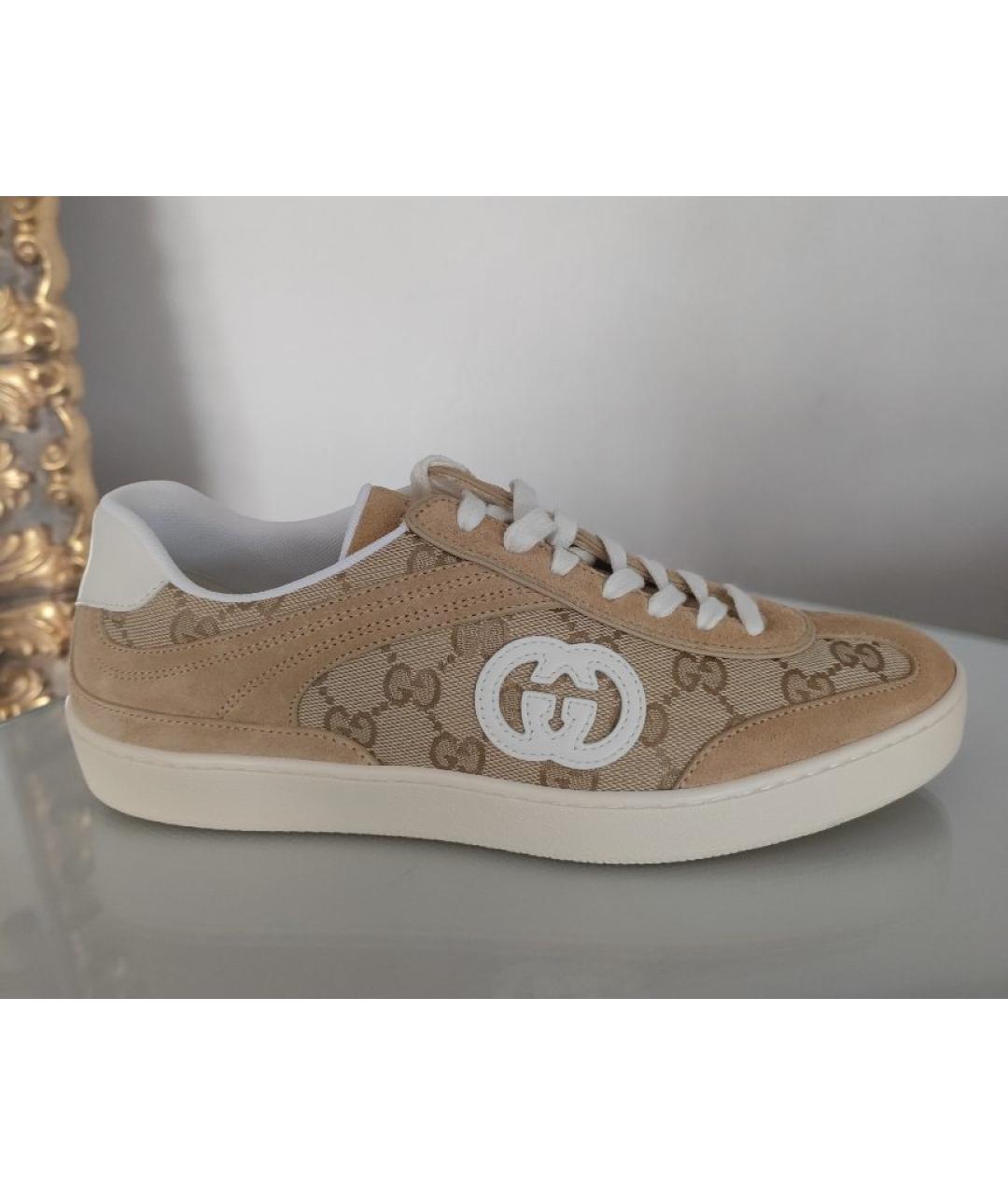 GUCCI Бежевые кеды, фото 6