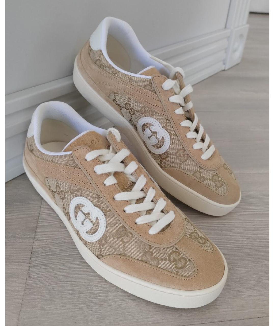 GUCCI Бежевые кеды, фото 5
