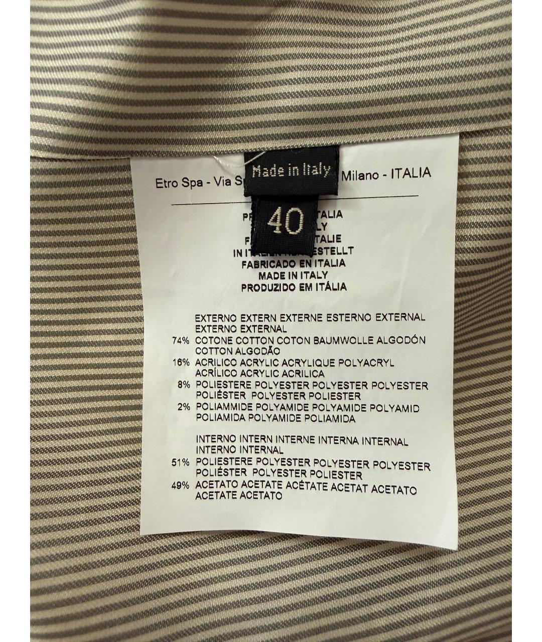 ETRO Мульти хлопковое пальто, фото 5