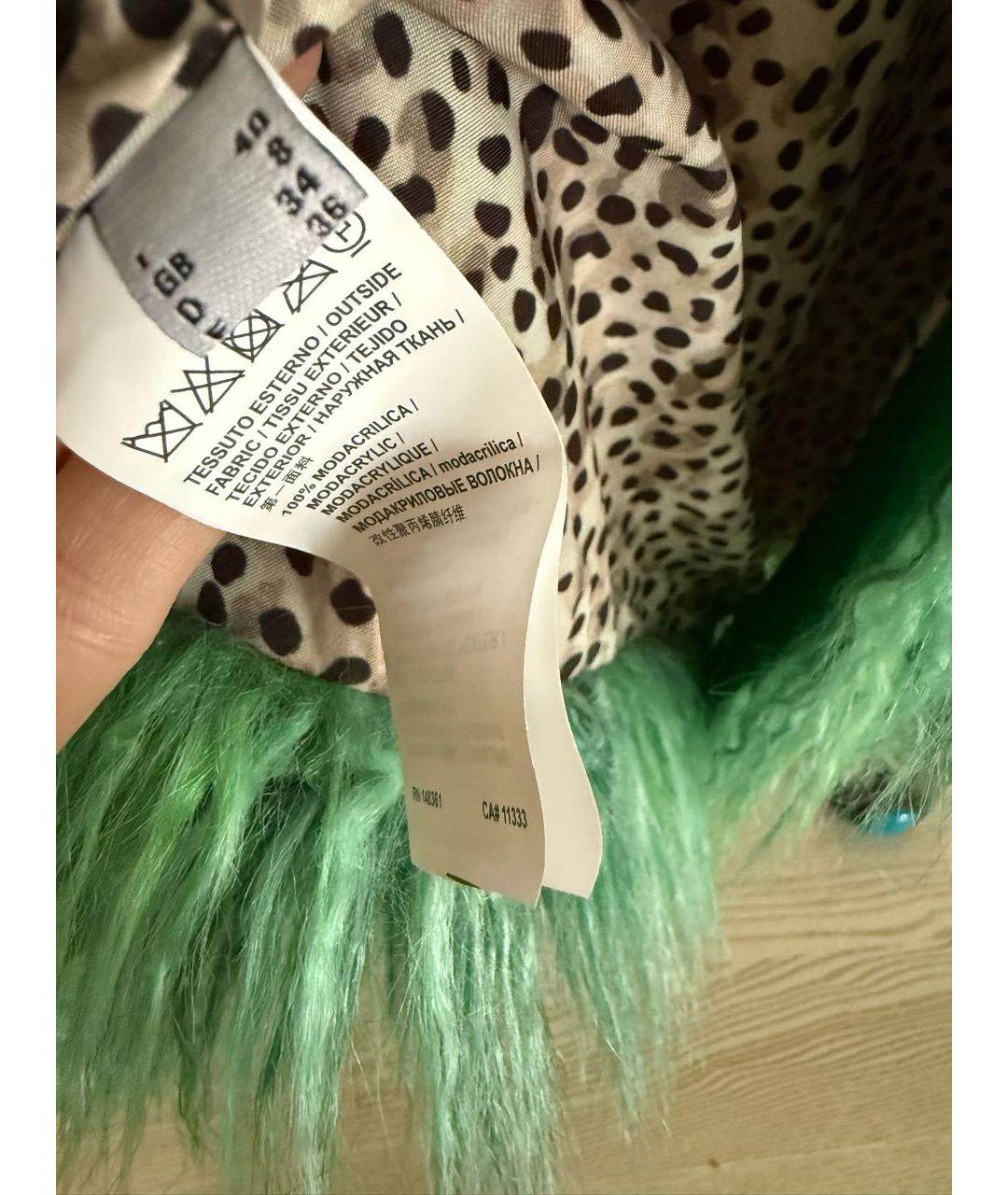 PINKO Зеленая полиэстеровая шуба, фото 3