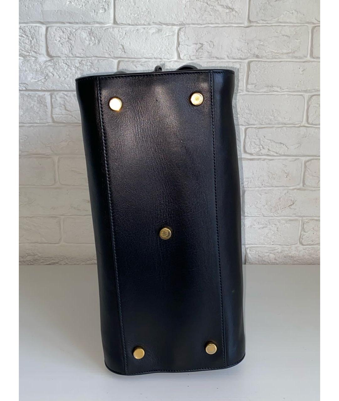 SAINT LAURENT Черная кожаная сумка с короткими ручками, фото 7