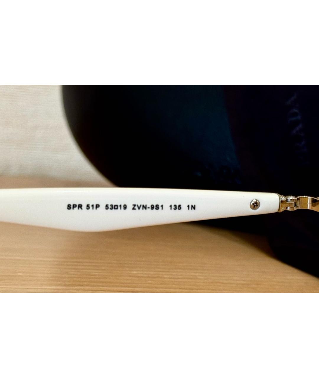 PRADA Белые пластиковые солнцезащитные очки, фото 7