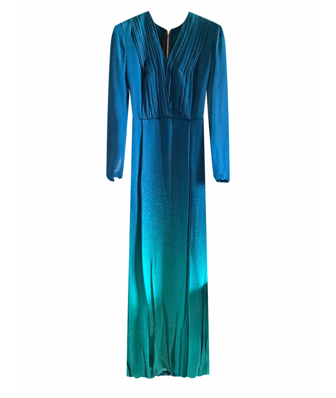 ELIE SAAB Бирюзовое шелковое вечернее платье, фото 1