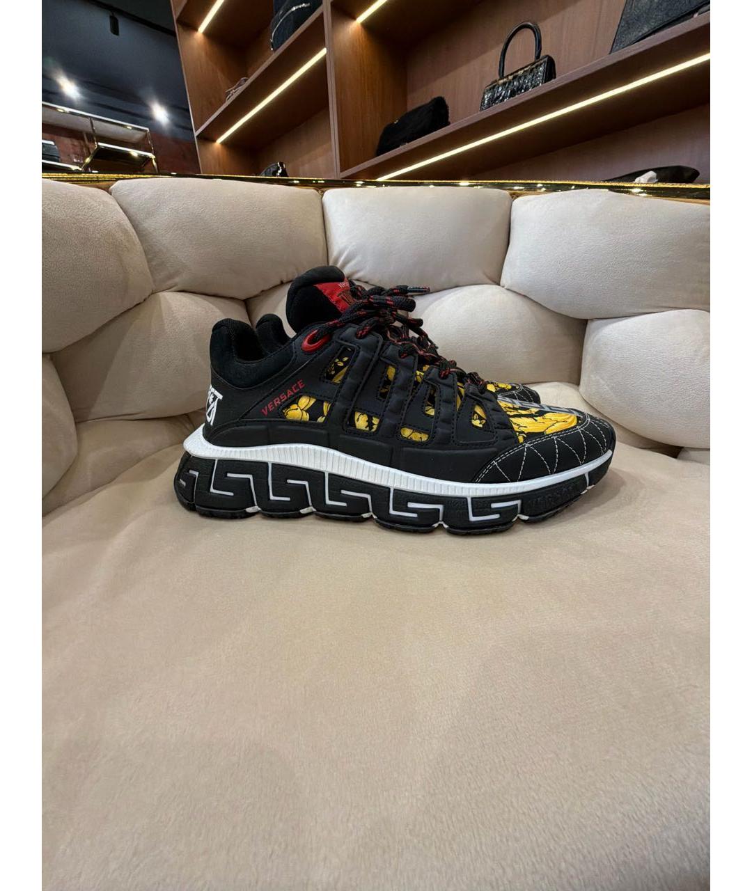 VERSACE Черные кроссовки, фото 5