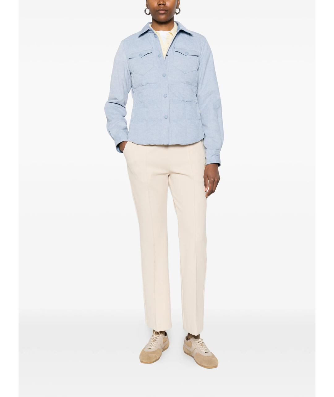 MONCLER Бежевые полиэстеровые прямые брюки, фото 2