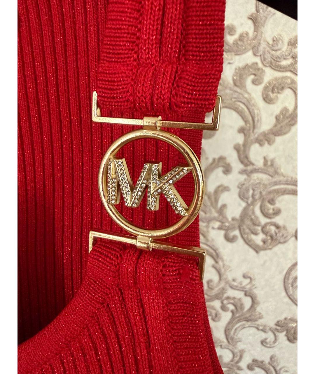 MICHAEL KORS Красное вискозное повседневное платье, фото 3