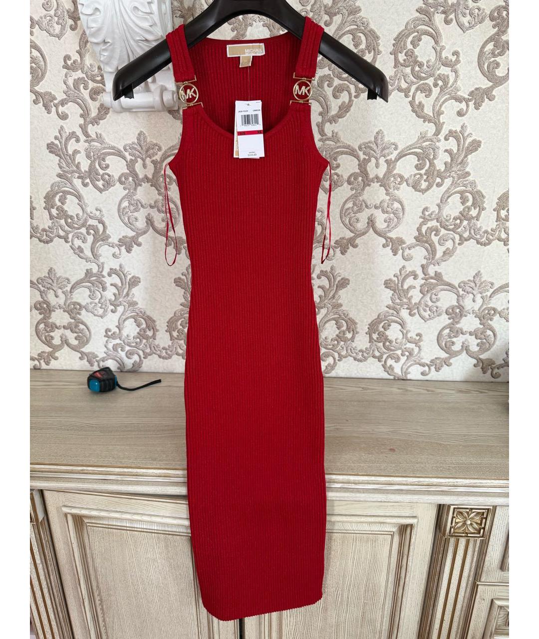 MICHAEL KORS Красное вискозное повседневное платье, фото 5