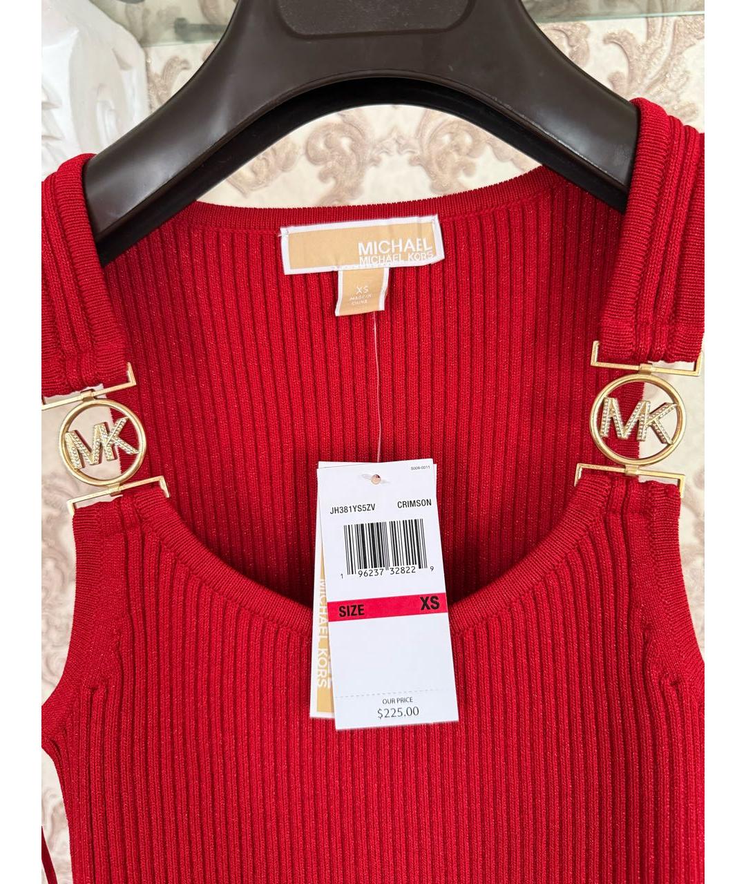 MICHAEL KORS Красное вискозное повседневное платье, фото 4