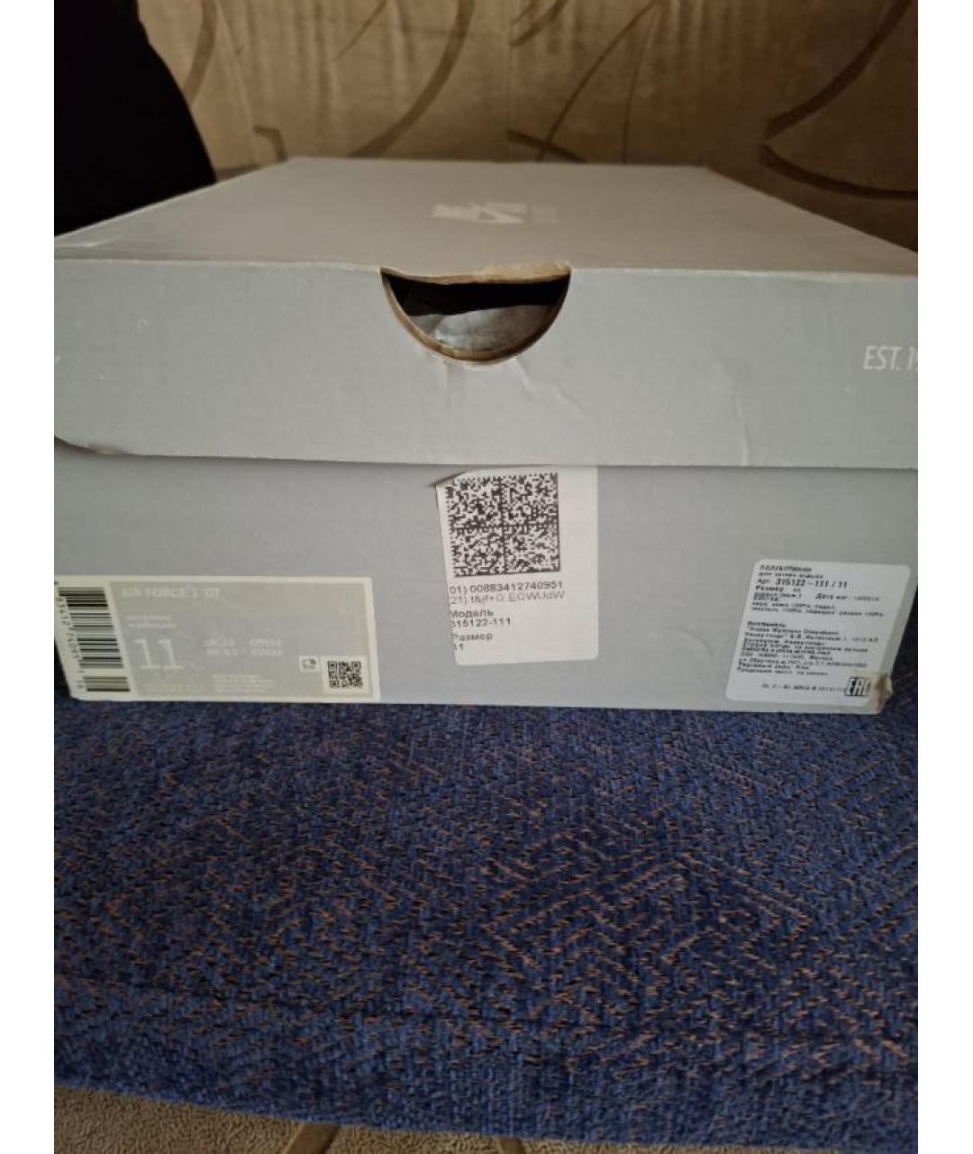 NIKE Белые кожаные низкие кроссовки / кеды, фото 3