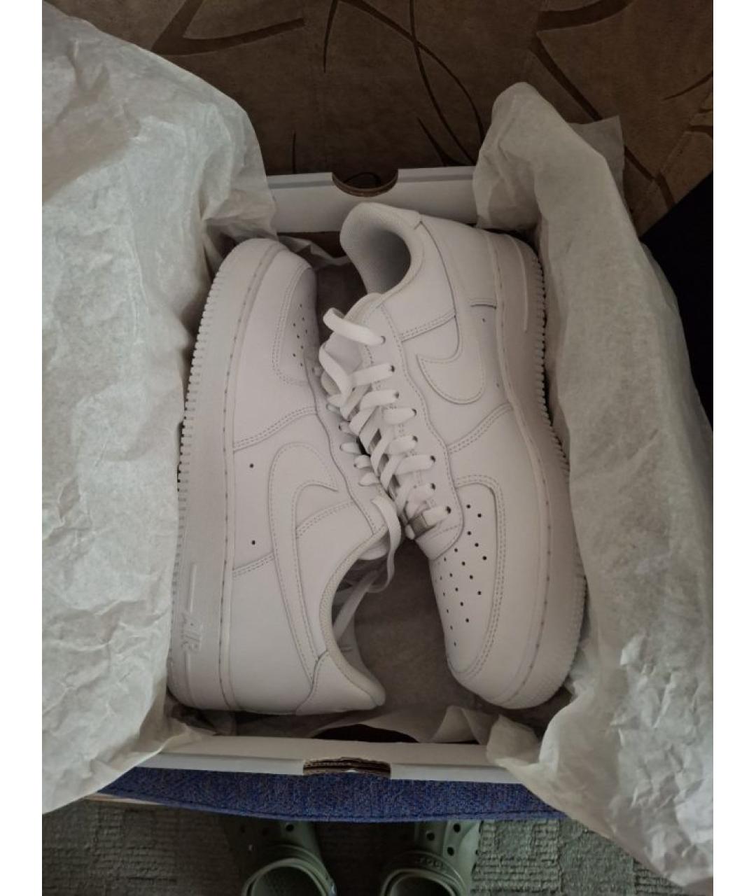 NIKE Белые кожаные низкие кроссовки / кеды, фото 5