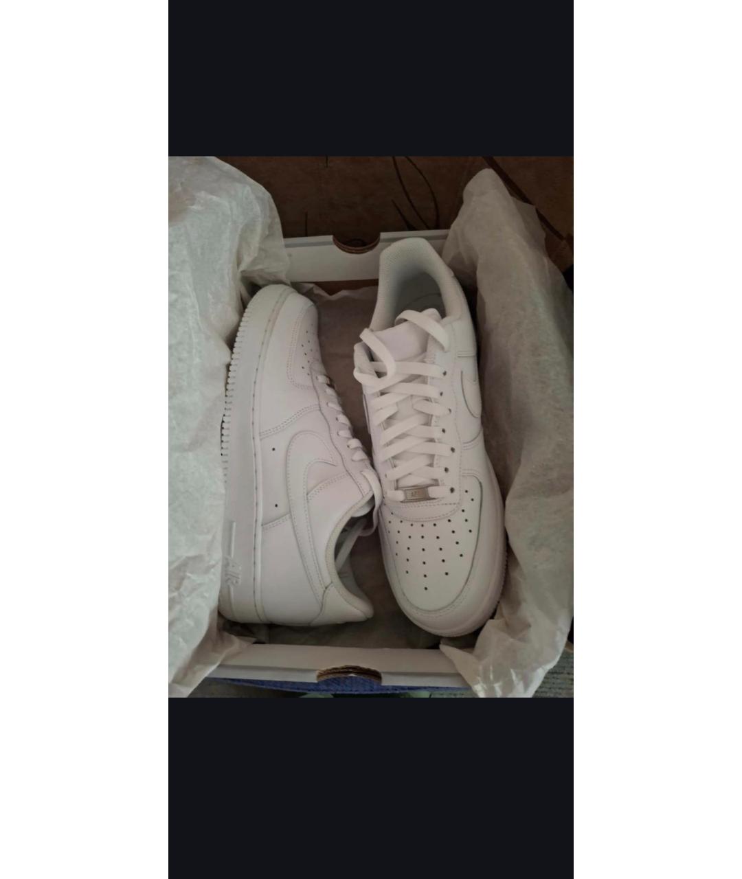 NIKE Белые кожаные низкие кроссовки / кеды, фото 2