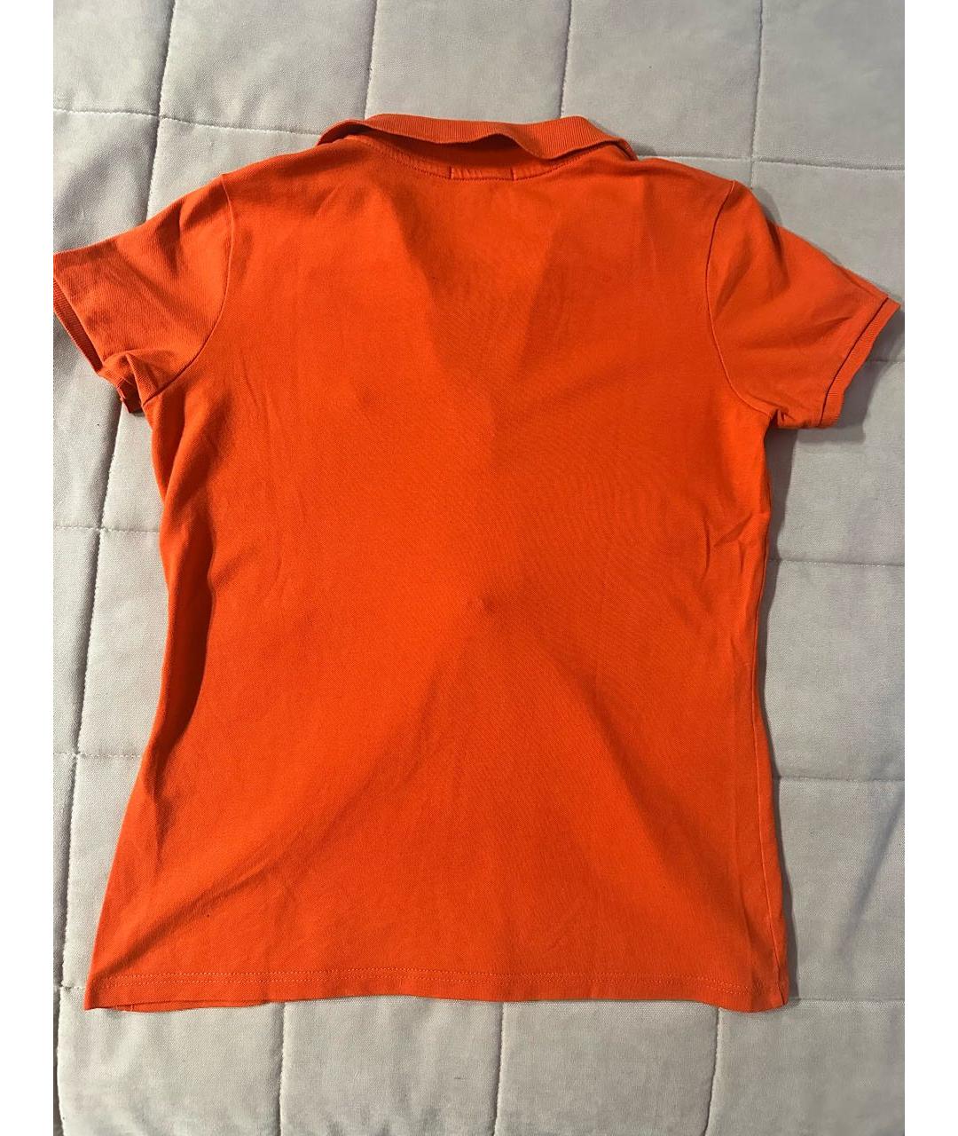 BURBERRY Оранжевая хлопковая футболка, фото 2