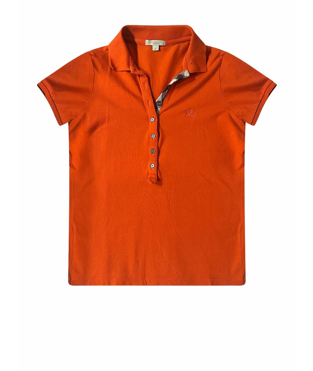 BURBERRY Оранжевая хлопковая футболка, фото 1