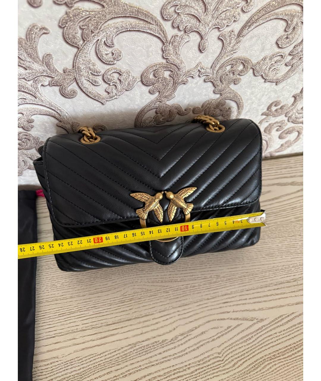 PINKO Черная кожаная сумка через плечо, фото 5