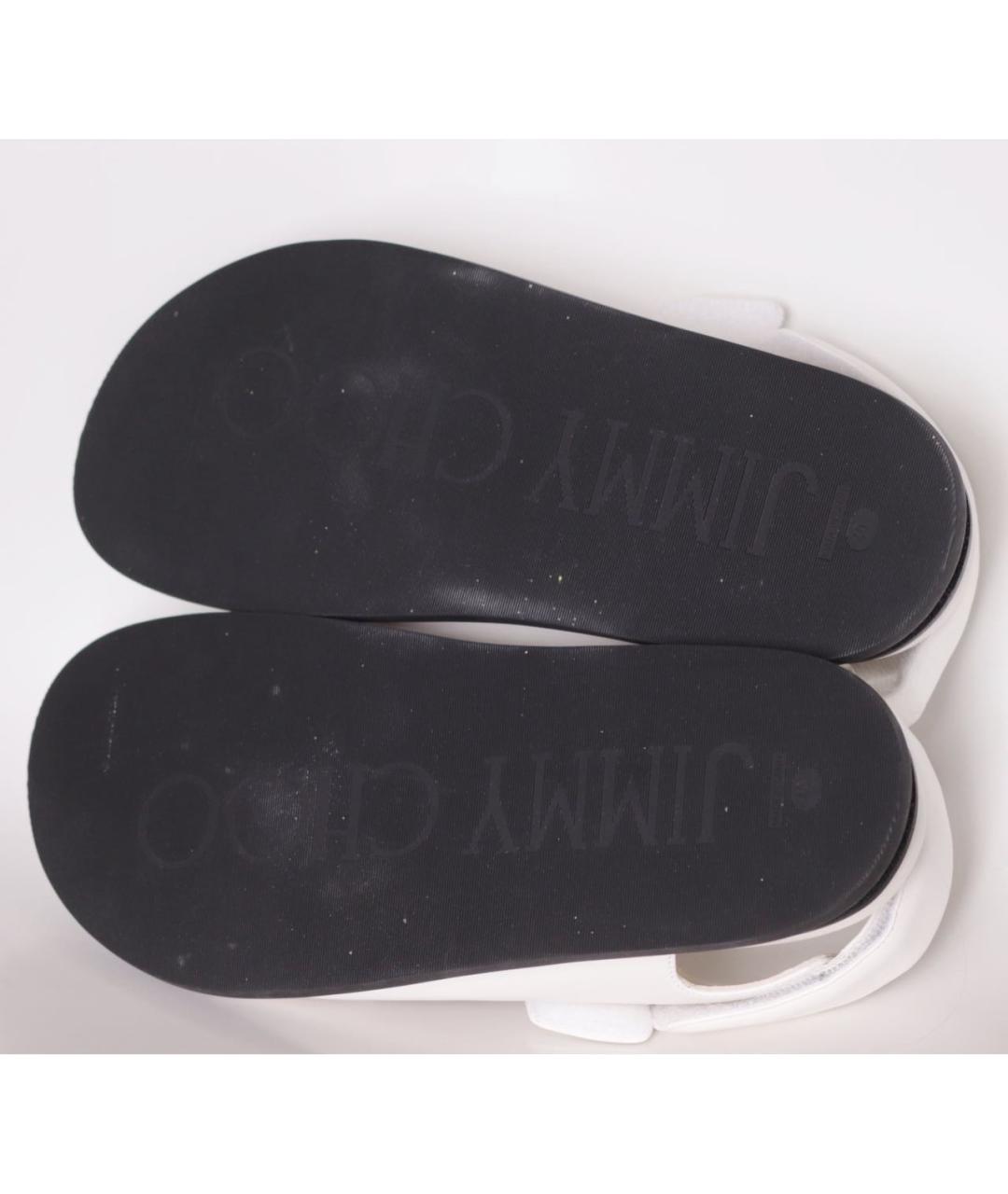 JIMMY CHOO Белые кожаные сандалии, фото 6