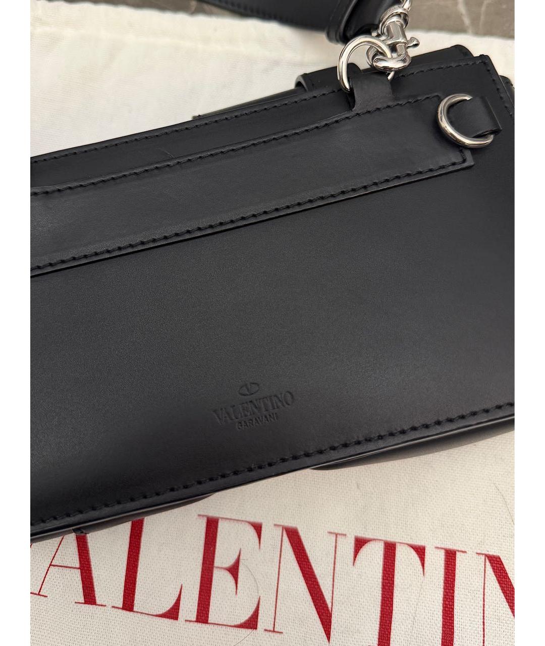 VALENTINO Черная кожаная поясная сумка, фото 5