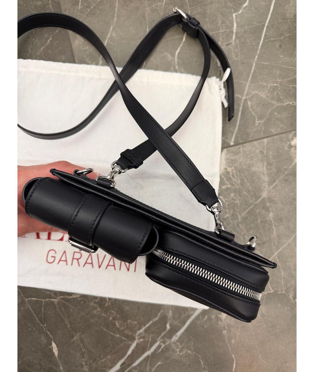 VALENTINO Черная кожаная поясная сумка, фото 4