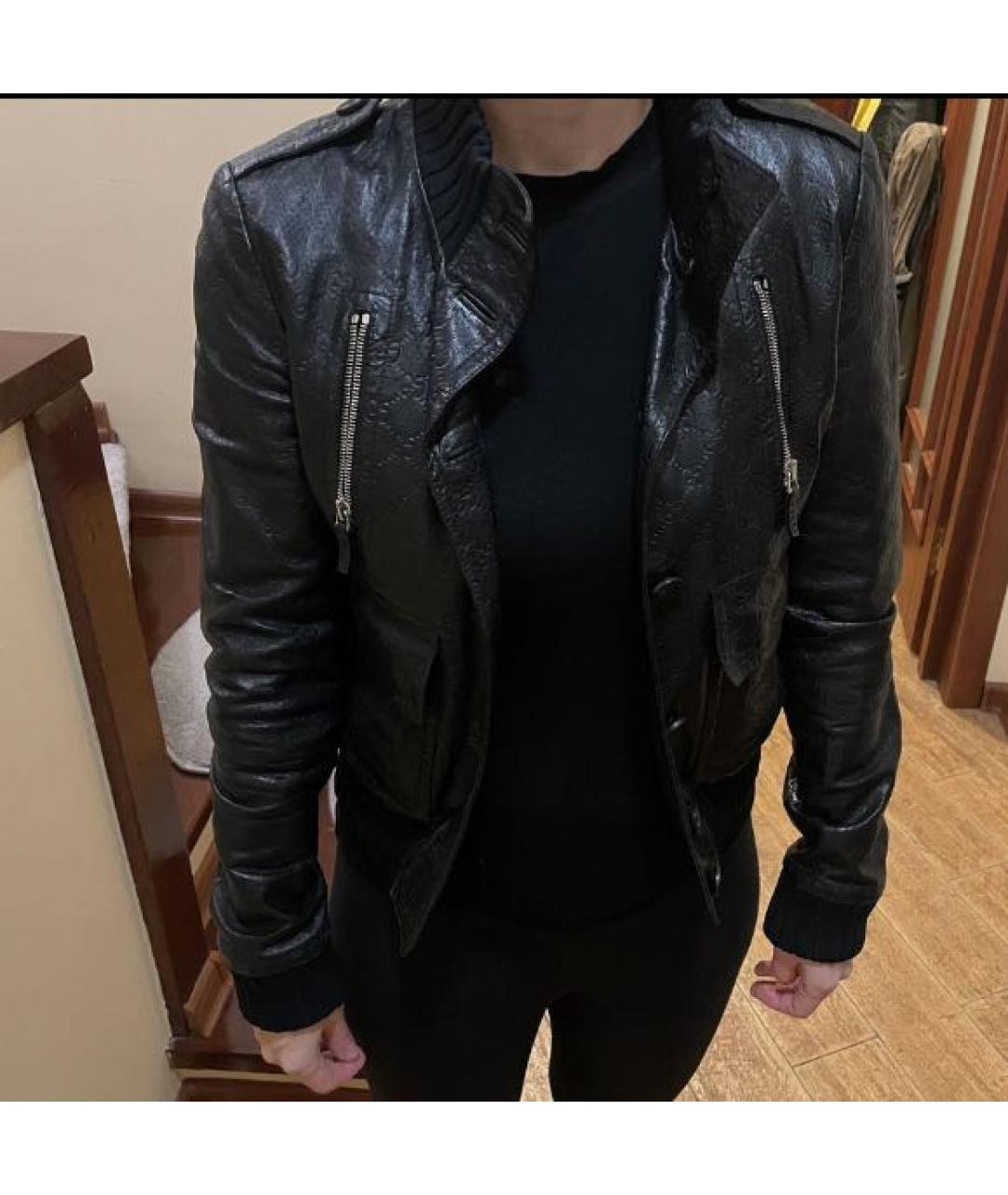 GUCCI Черная кожаная куртка, фото 6